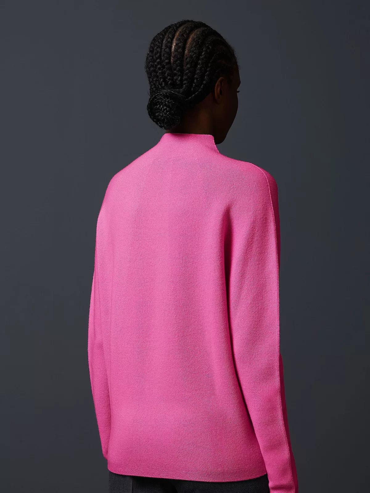 Shop AlphaTauri Seamless 3D Knit Mockneck Sweater Pink