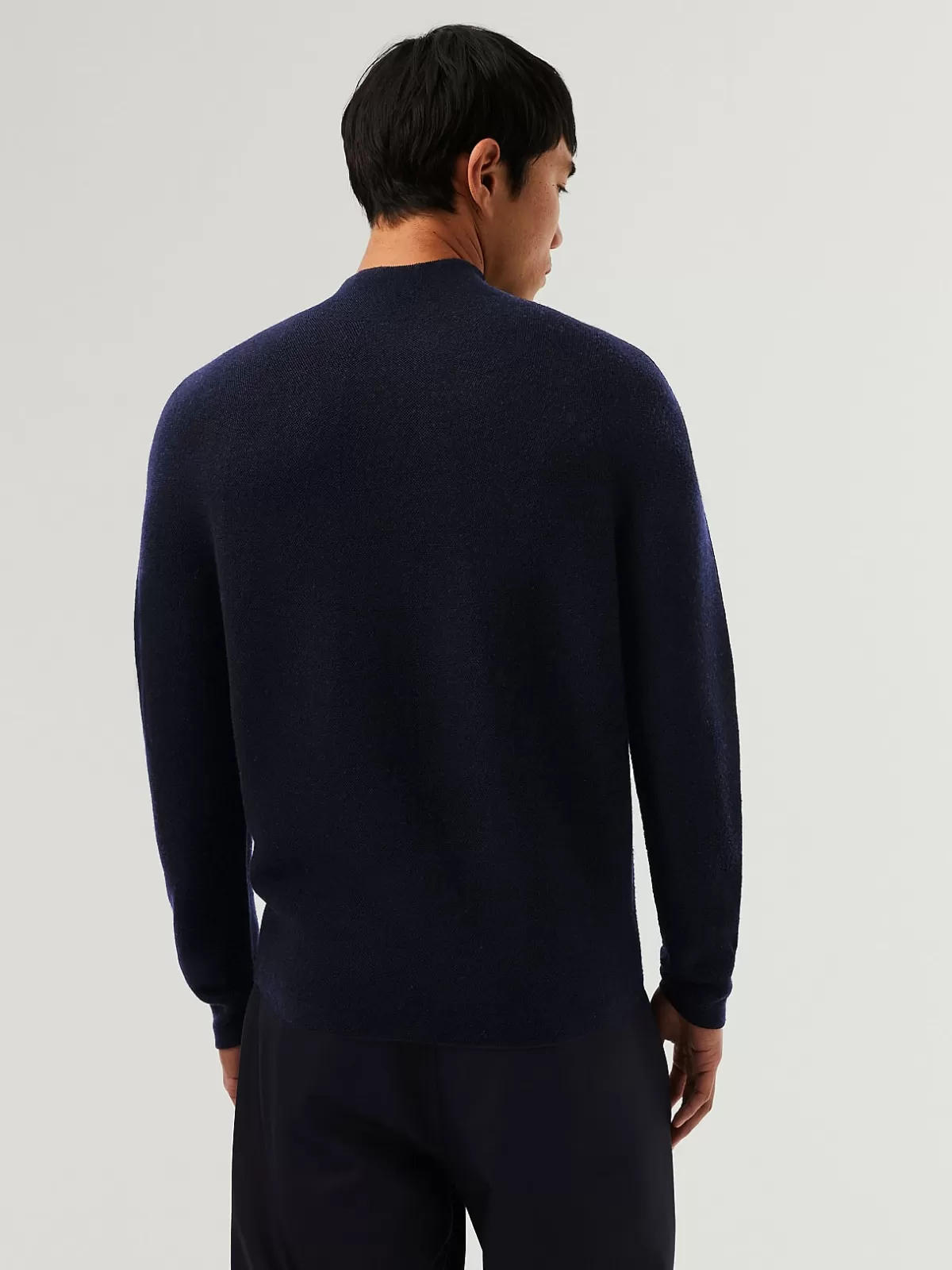 Discount AlphaTauri Seamless 3D Knit Mockneck Sweater Navy