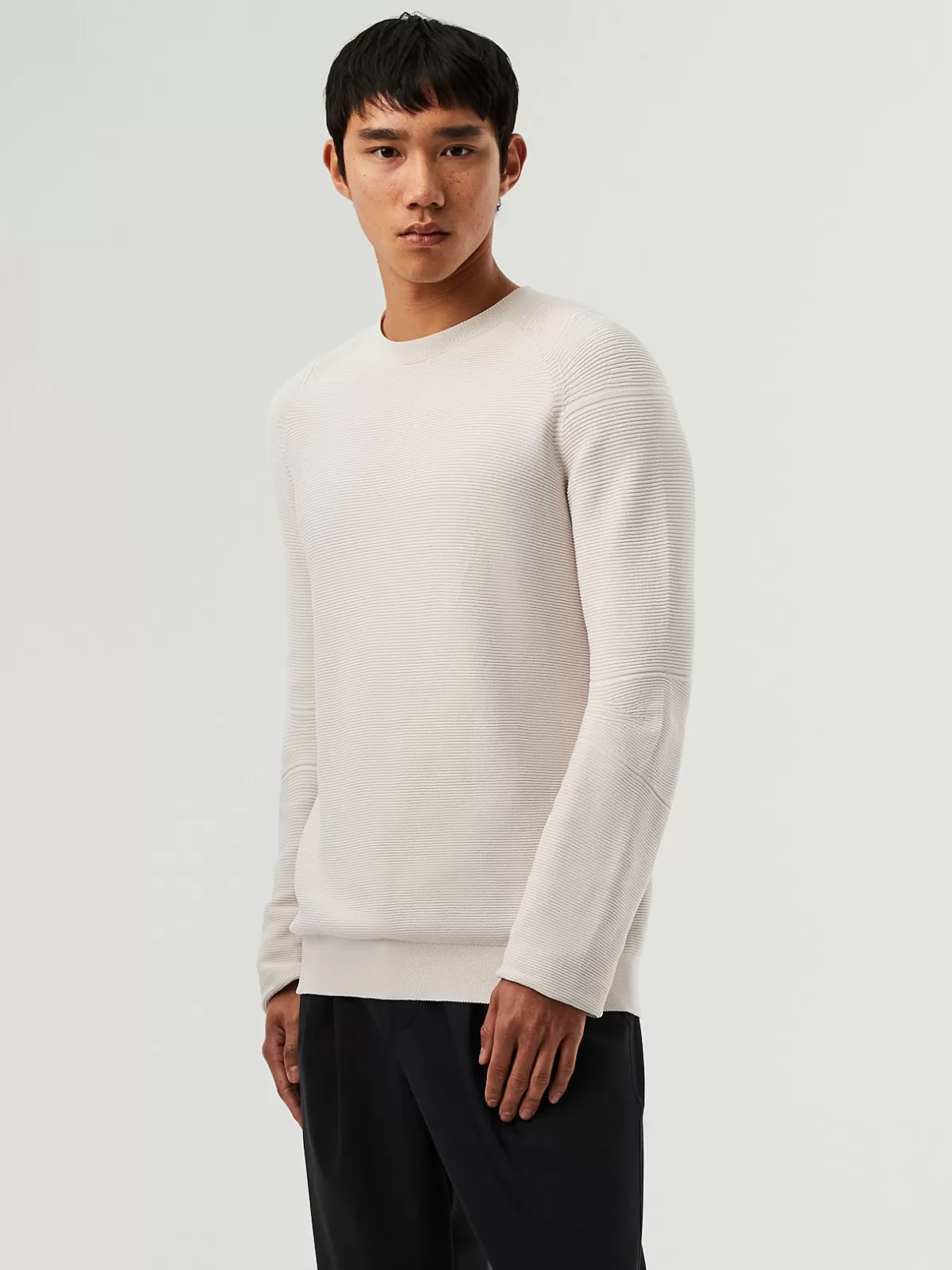 Clearance AlphaTauri Seamless 3D Performance Knit Crewneck Sweater Off White