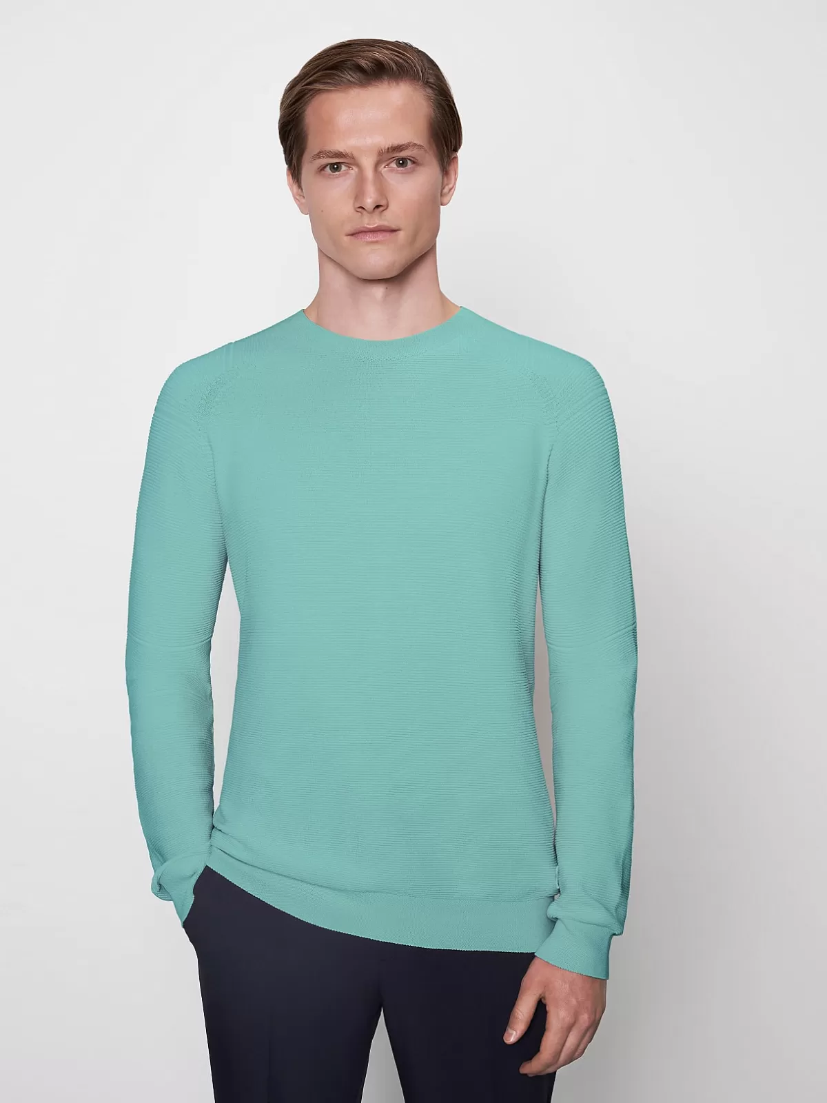 Online AlphaTauri Seamless 3D Performance Knit Crewneck Sweater Turquoise