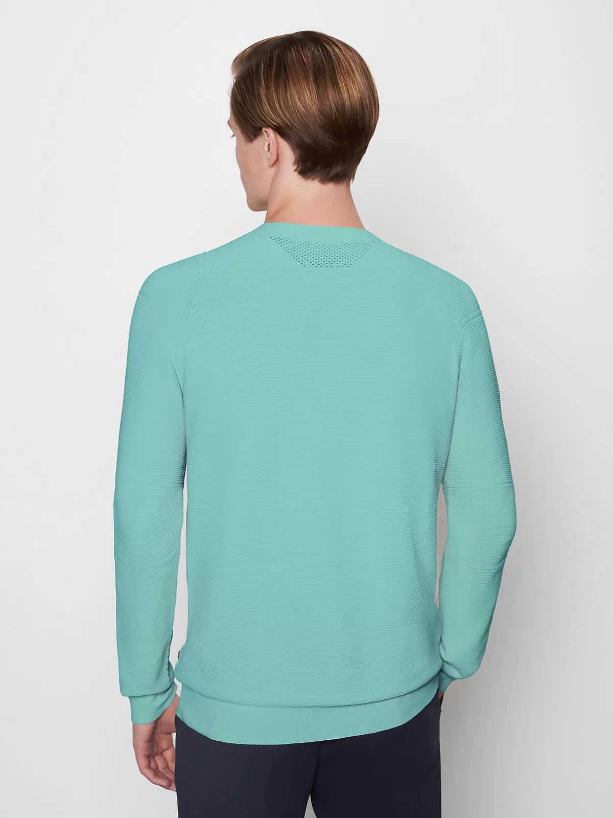 Online AlphaTauri Seamless 3D Performance Knit Crewneck Sweater Turquoise