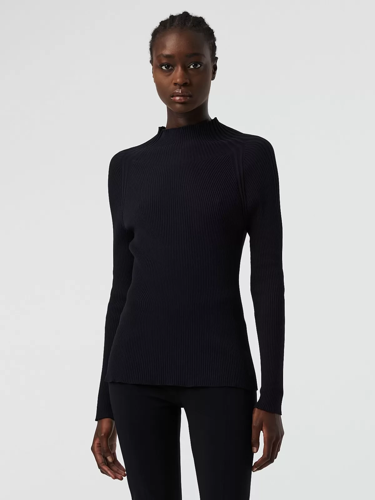 Hot AlphaTauri Seamless 3D Performance Knit Turtleneck Sweater Black