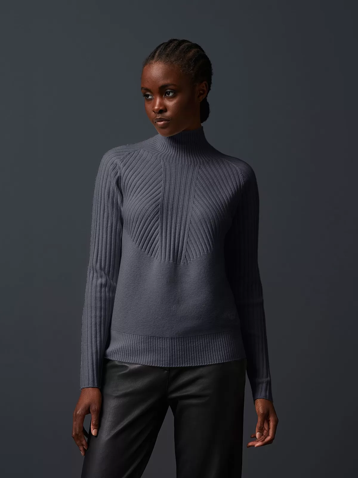 Hot AlphaTauri Seamless 3D-Knit Cashmere-Blend Turtleneck Grey