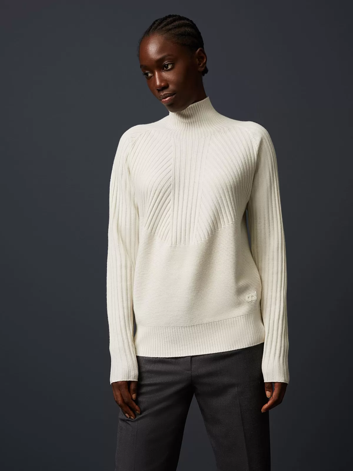 Outlet AlphaTauri Seamless 3D-Knit Cashmere-Blend Turtleneck Off White