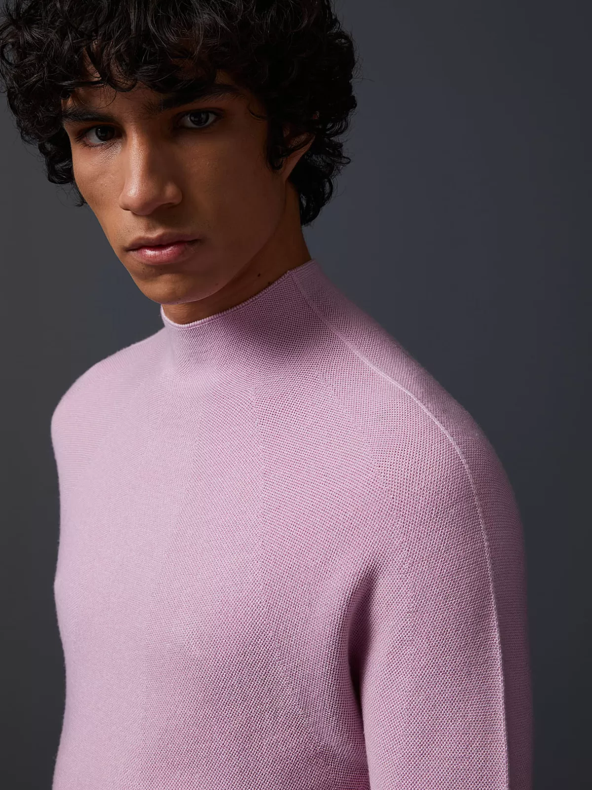 Clearance AlphaTauri Seamless 3D-Knit Merino-Wool Mockneck Sweater Pale Lilac