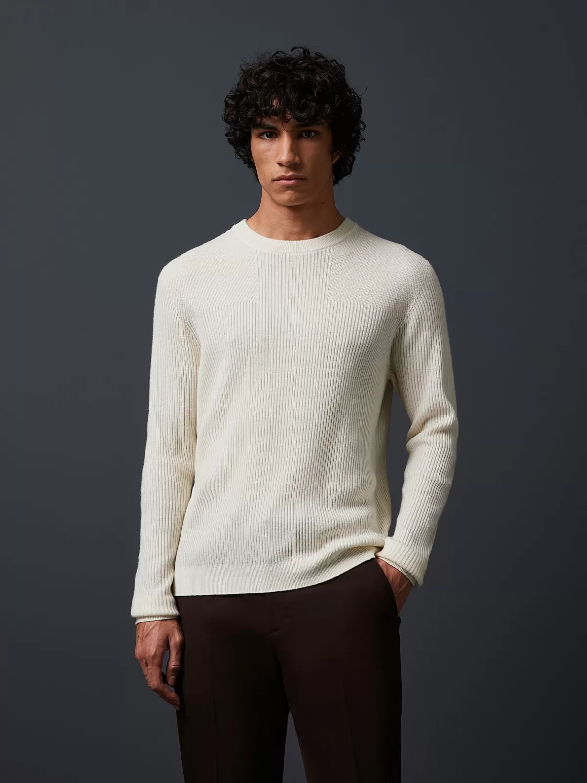 Best Sale AlphaTauri Seamless Cashmere-Blend Crewneck Sweater Off White