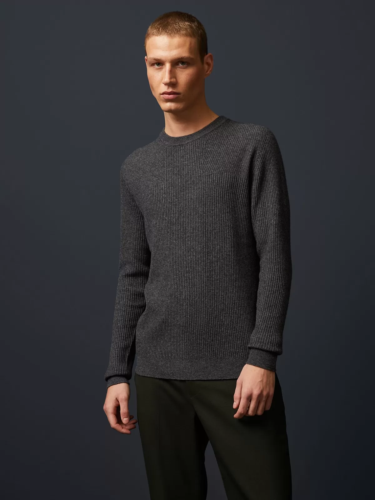 Flash Sale AlphaTauri Seamless Cashmere-Blend Crewneck Sweater Grey