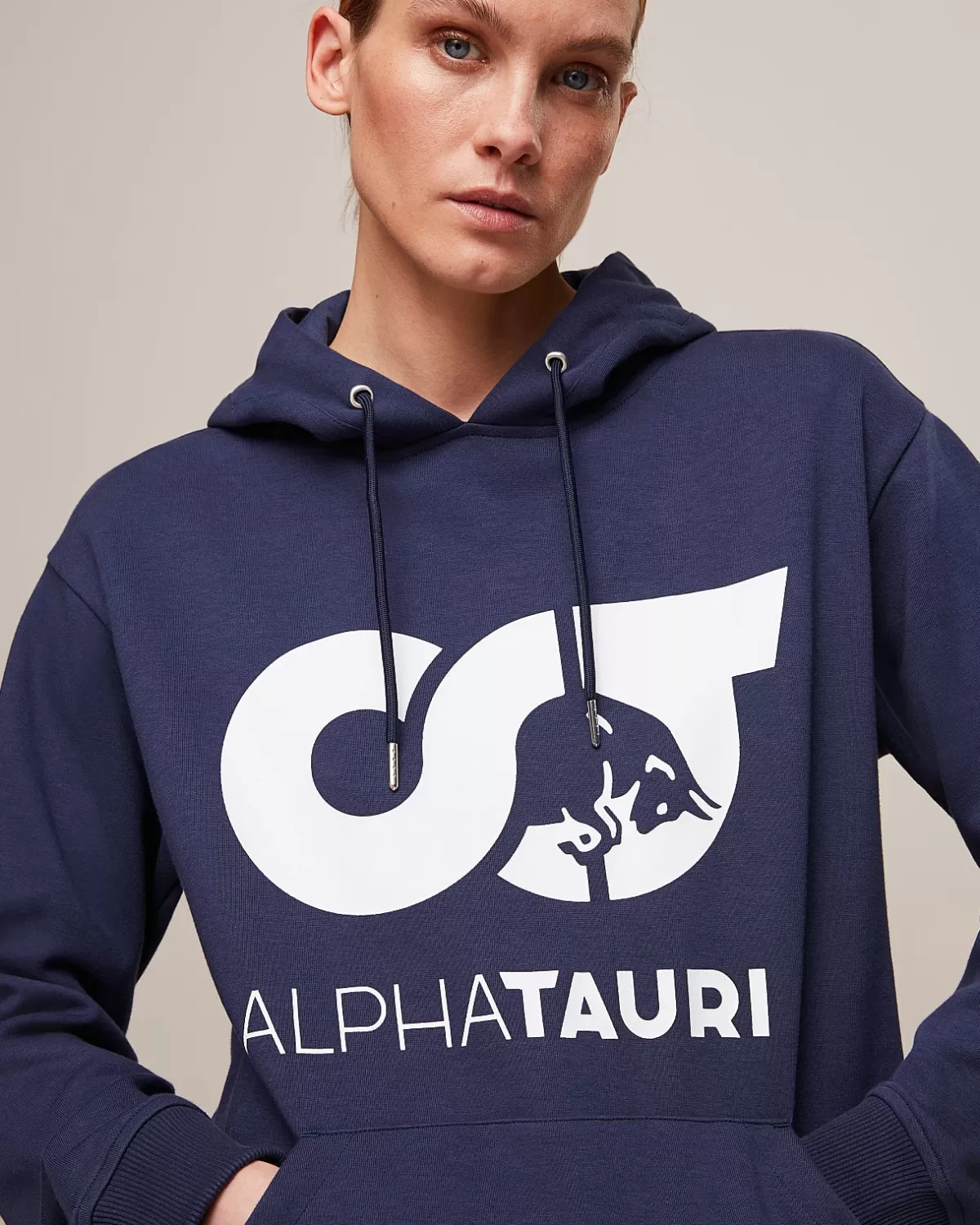 Hot AlphaTauri Signature Logo Hoodie Navy / White