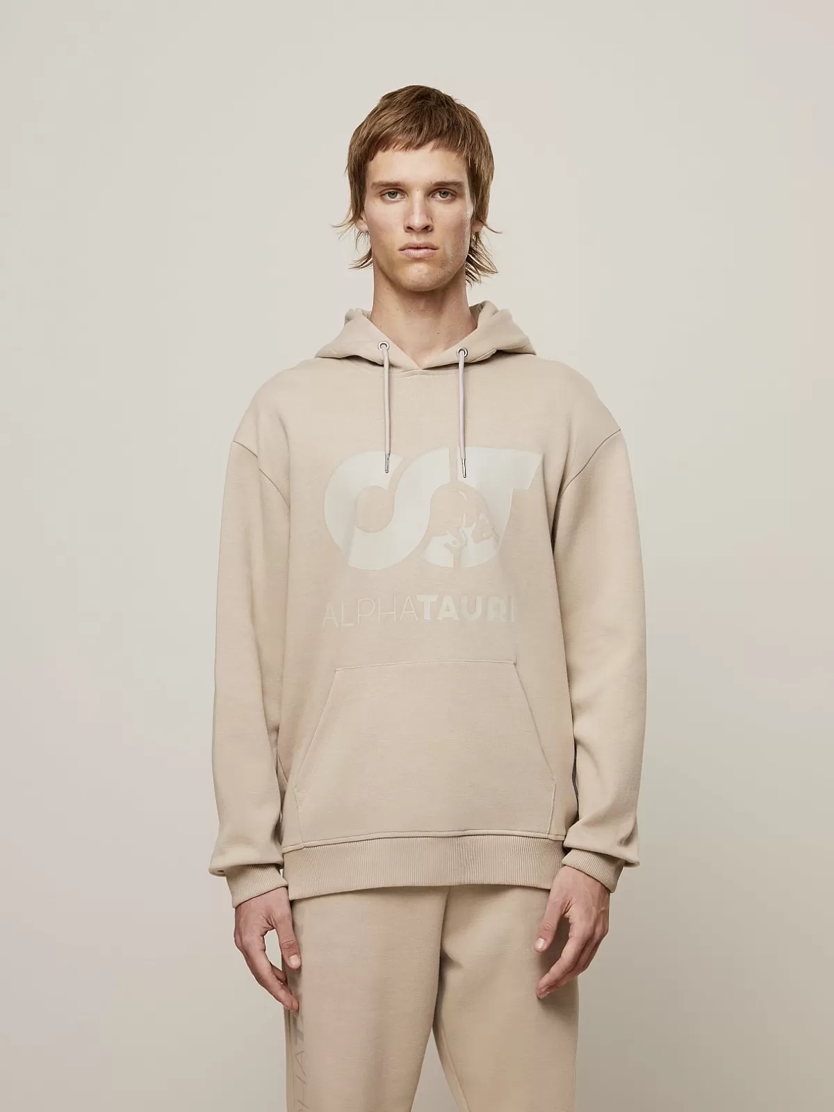 Online AlphaTauri Signature Logo Hoodie Sand