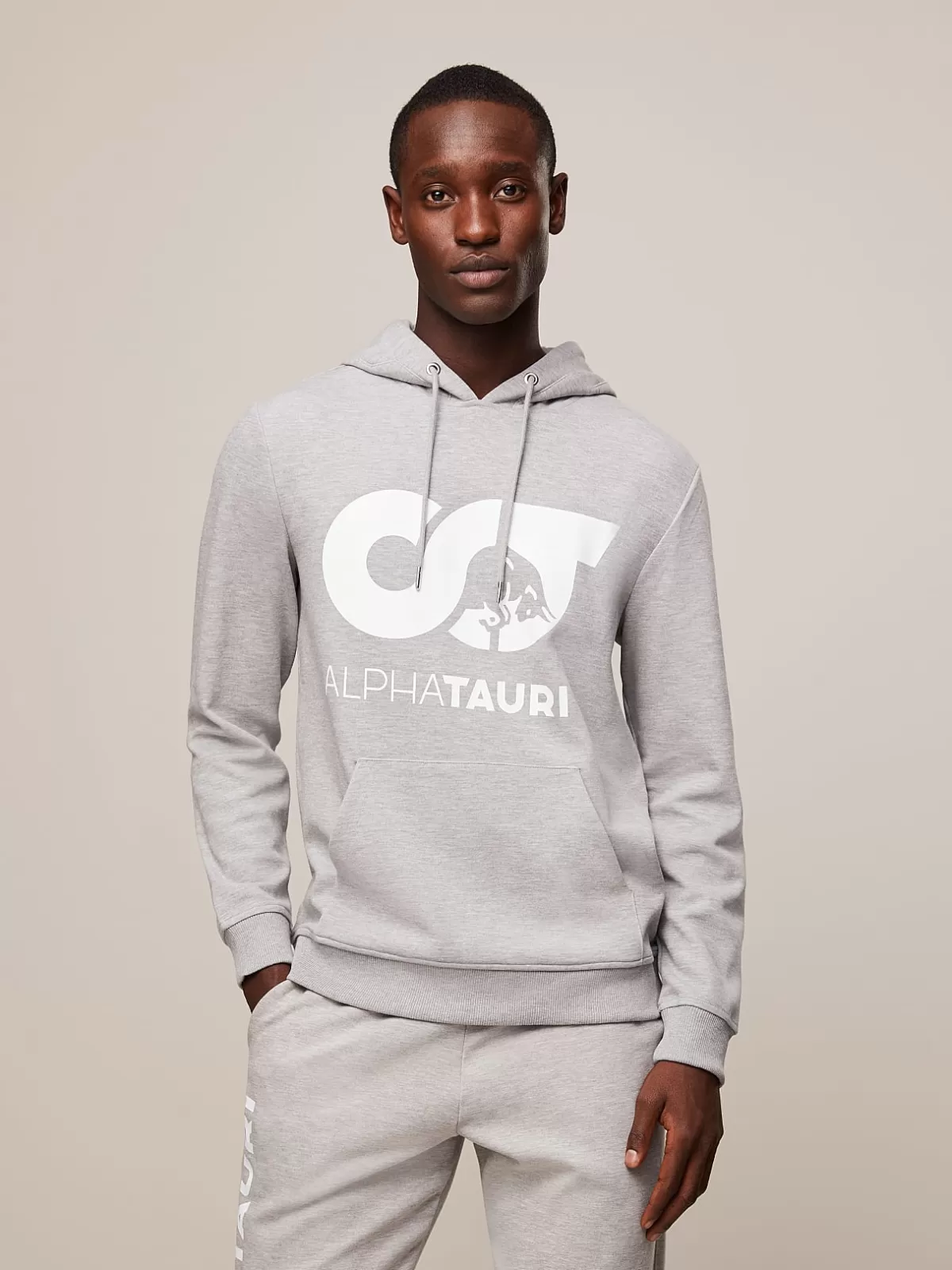 Discount AlphaTauri Signature Logo Hoodie Grey / White