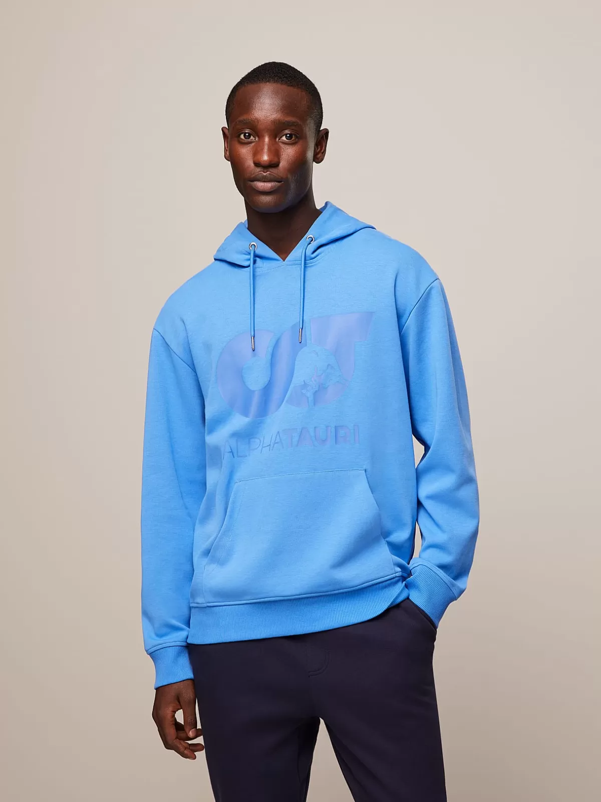 Cheap AlphaTauri Signature Logo Hoodie Sky Blue