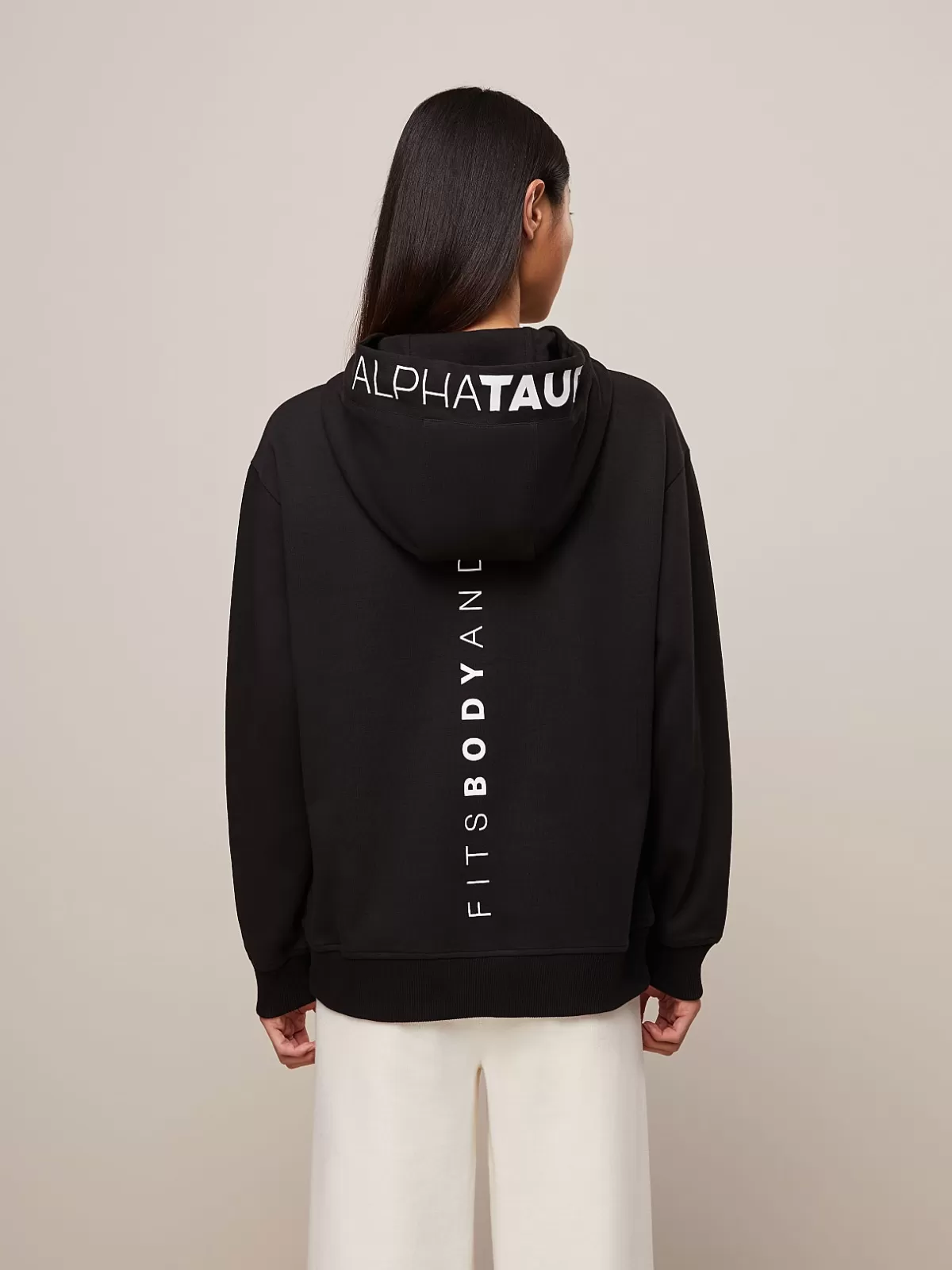 Cheap AlphaTauri Signature Logo Hoodie Black / White