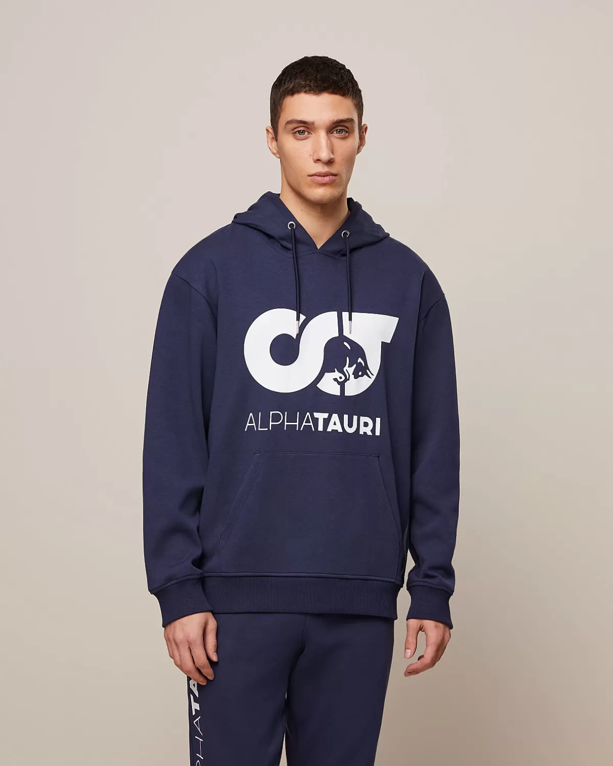 Best Sale AlphaTauri Signature Logo Hoodie Navy / White