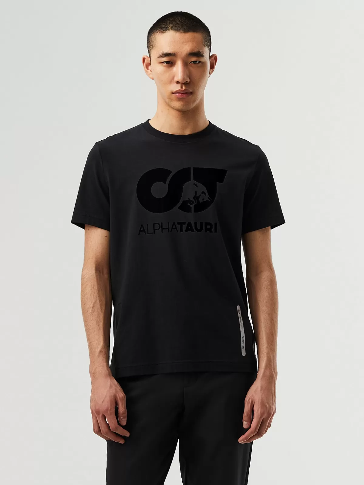 Cheap AlphaTauri Signature Logo T-Shirt Black