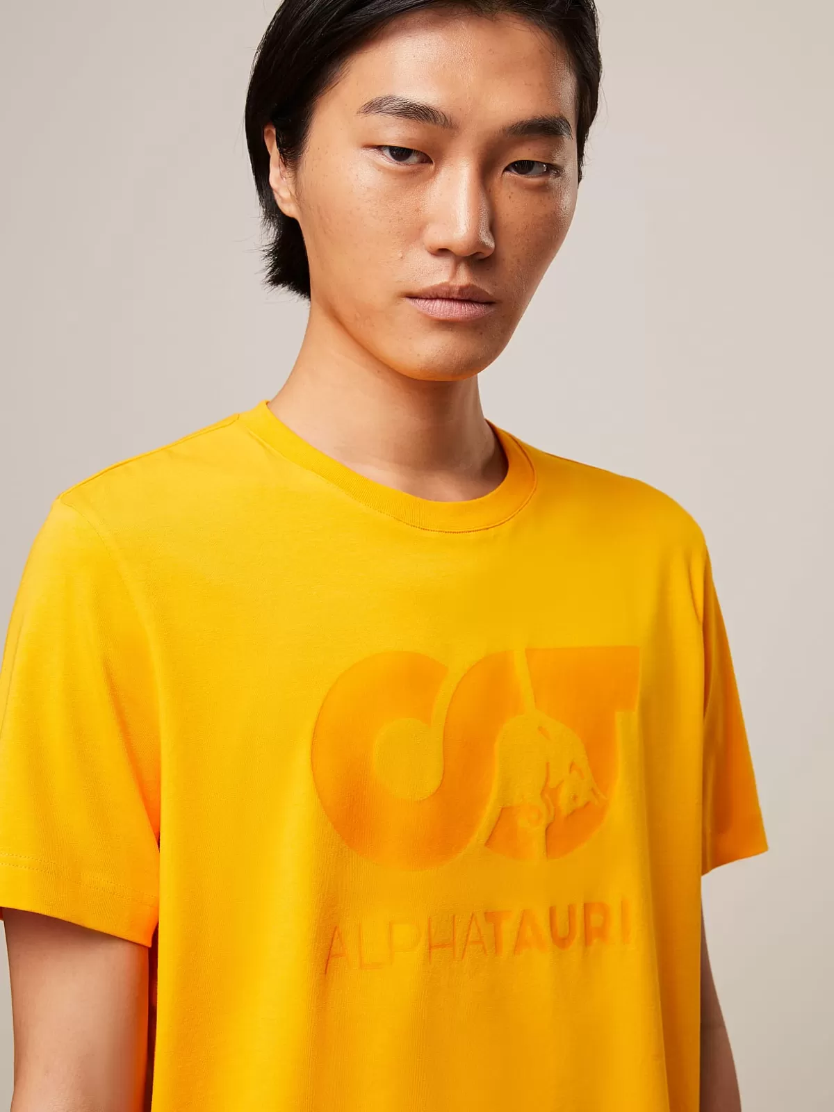 Discount AlphaTauri Signature Logo T-Shirt Warm Yellow