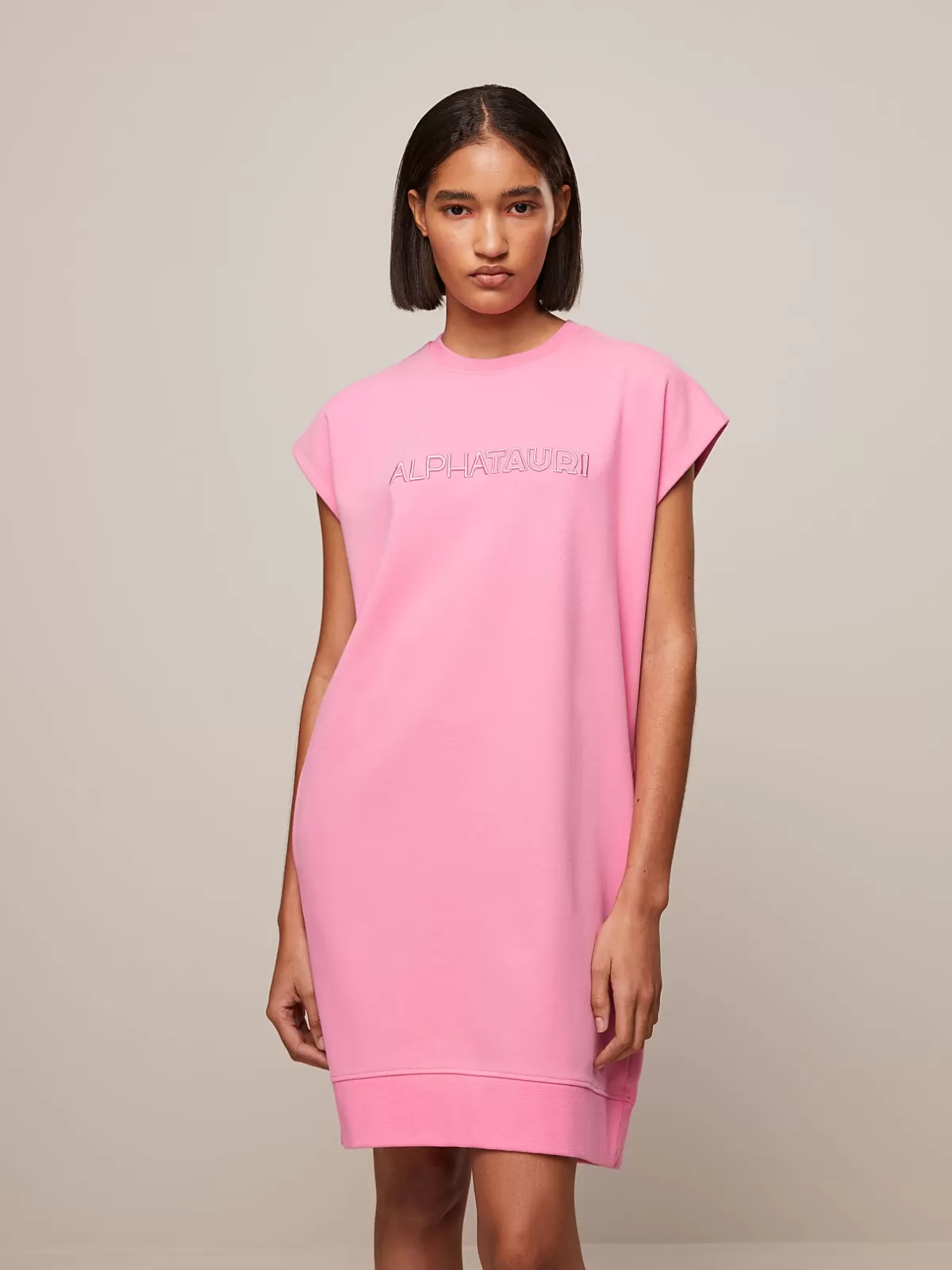 Clearance AlphaTauri Sweat Dress With Logo Embroidery Flamingo