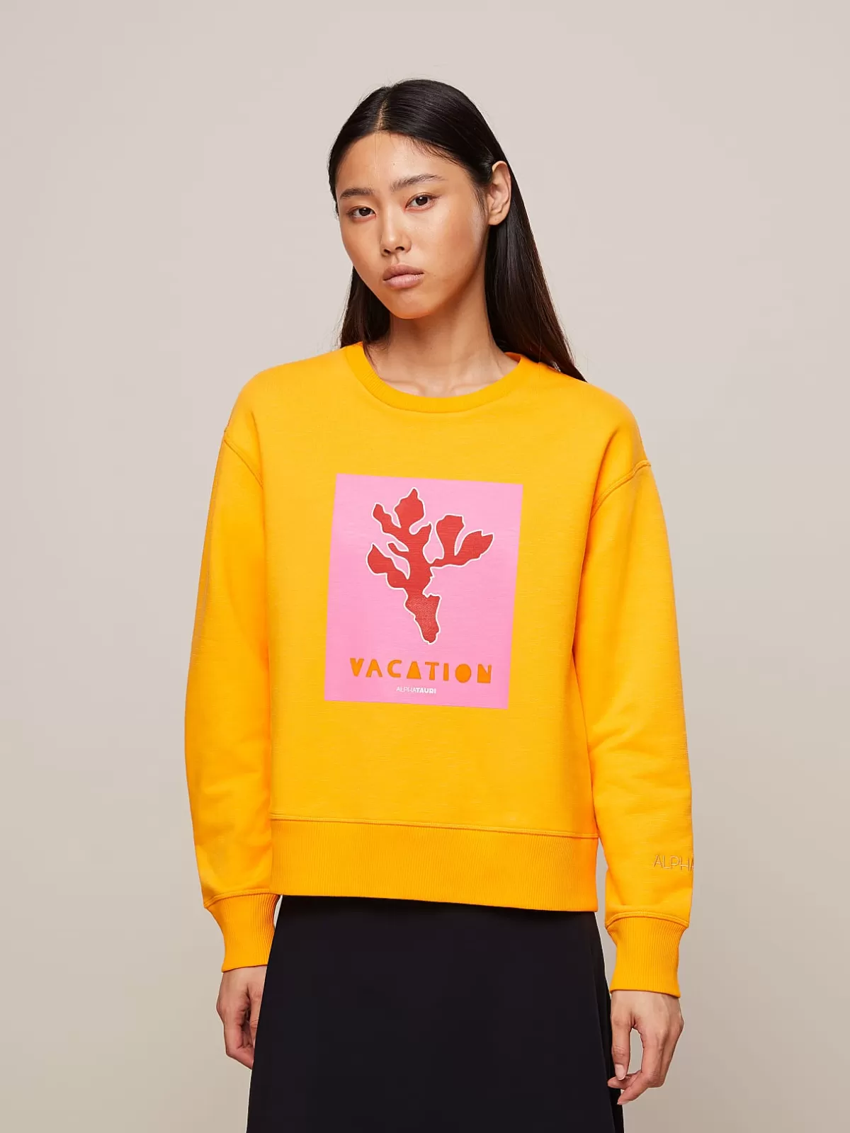 Online AlphaTauri Sweatshirt With Artwork-Print Warm Yellow