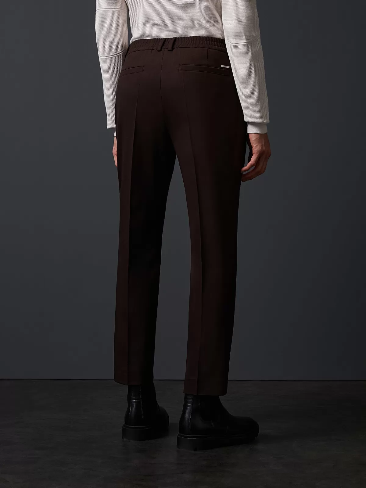 Shop AlphaTauri Tapered Wool-Blend Pants Dark Brown