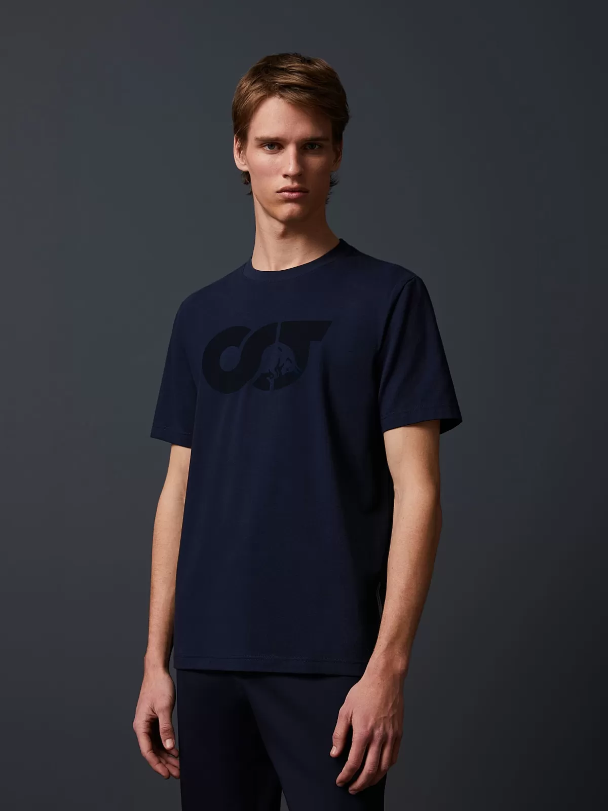 Hot AlphaTauri T-Shirt With Flock Print Navy