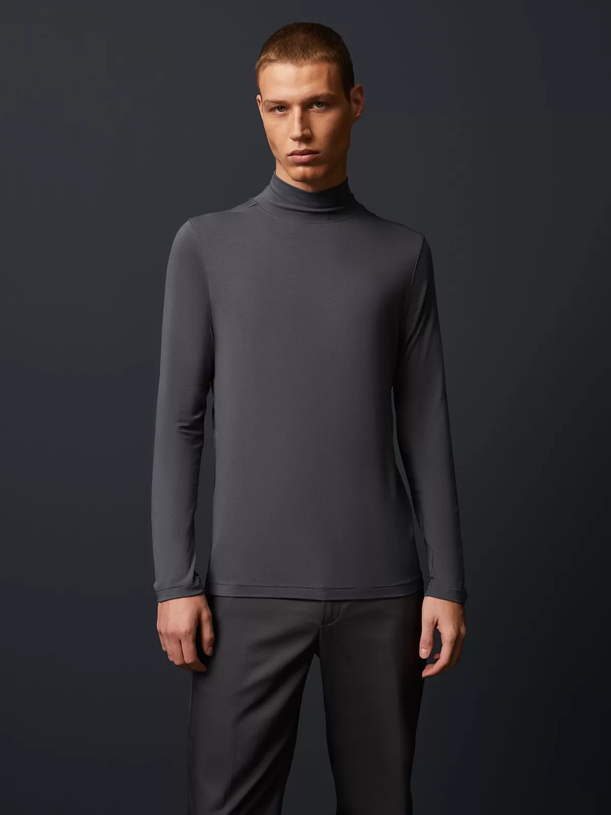 Shop AlphaTauri Turtleneck Longsleeve T-Shirt Grey