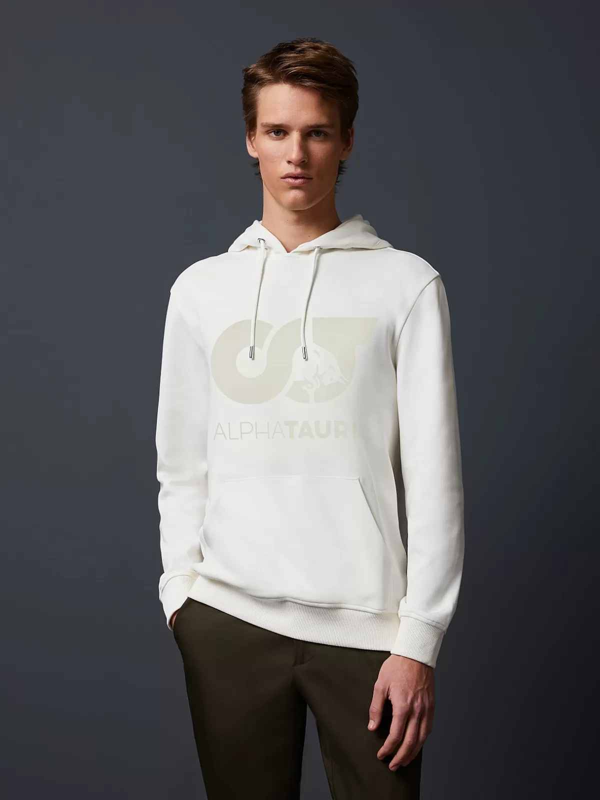 Outlet AlphaTauri Unisex Signature Hoodie Off White