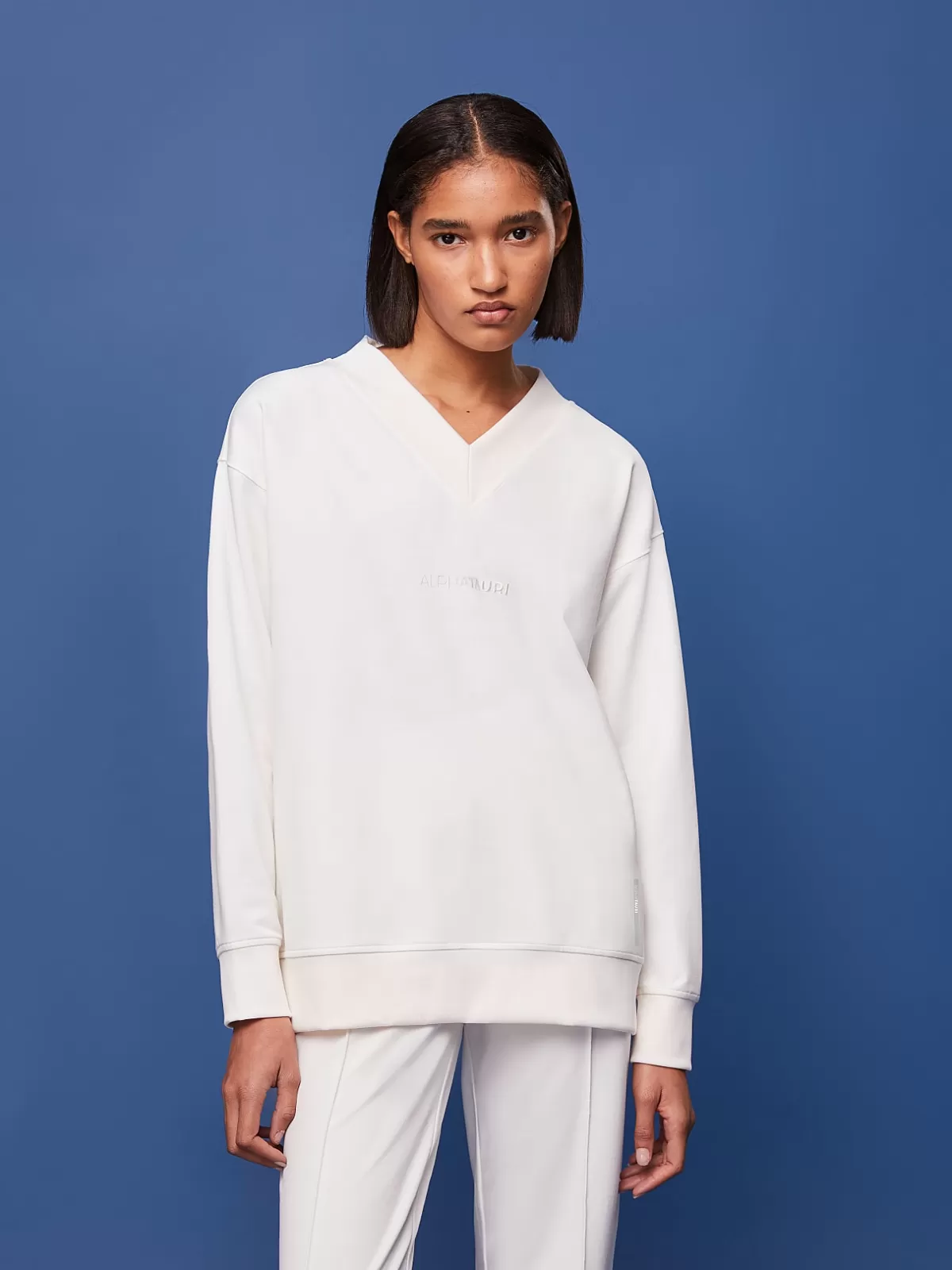 Hot AlphaTauri V-Neck Sweatshirt Ivory