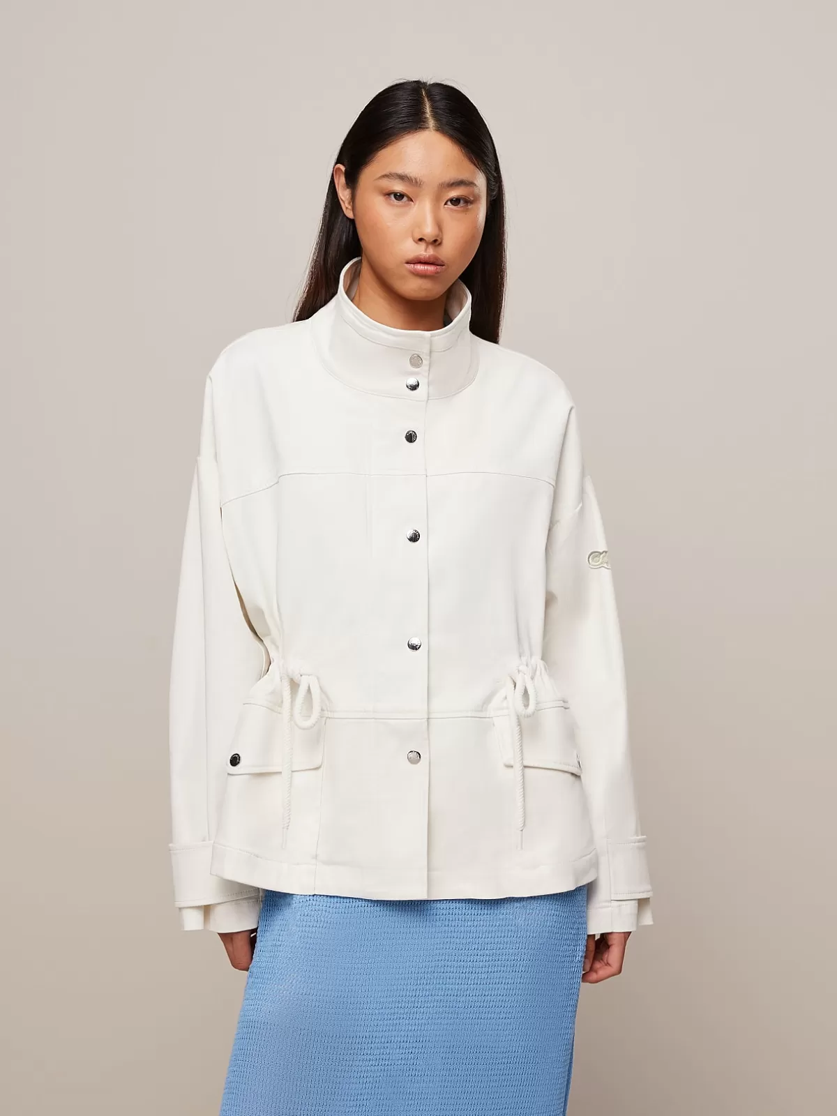 Online AlphaTauri Water-Resistant Cotton Jacket Ivory