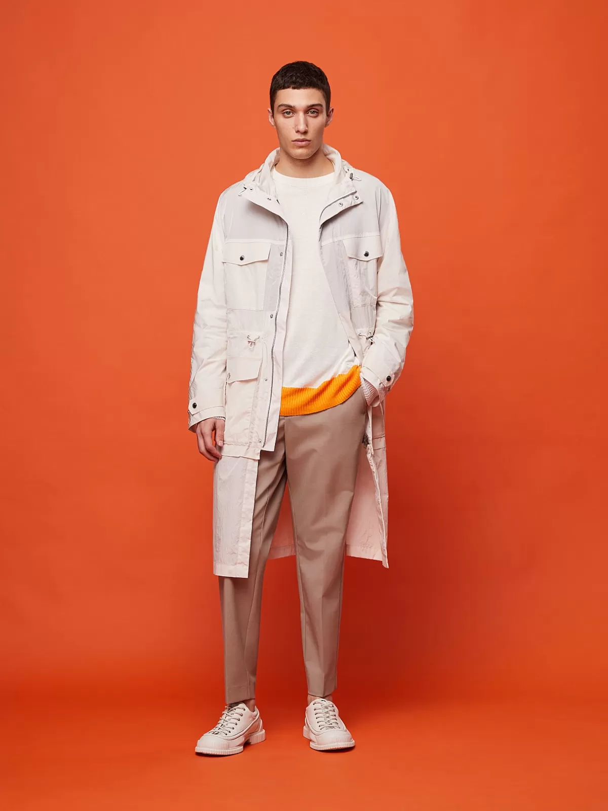 Cheap AlphaTauri Water-Resistant Summer Parka Off White