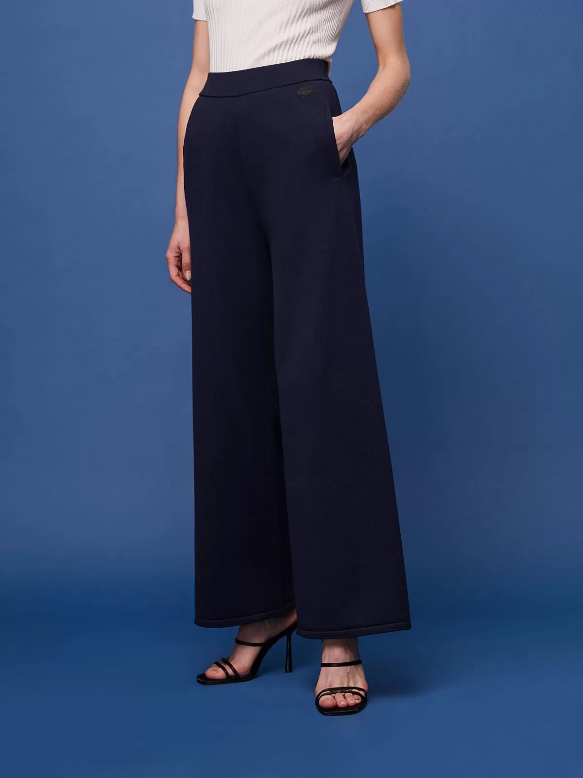 Store AlphaTauri Wide-Leg Knit Pants Navy