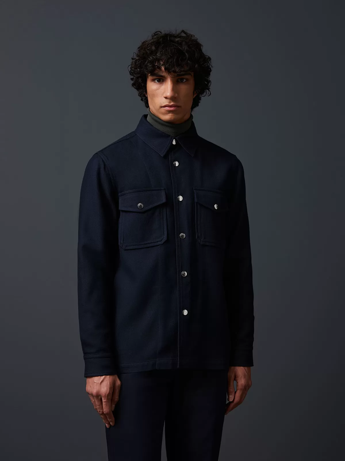 Flash Sale AlphaTauri Wool Overshirt Navy